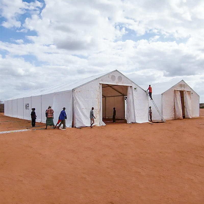 IFRC/ICRC/WFP/IOM standardní ohnivzdorné, UV odolné, stanové mobilní skladovací jednotky (MSU) 10x24m