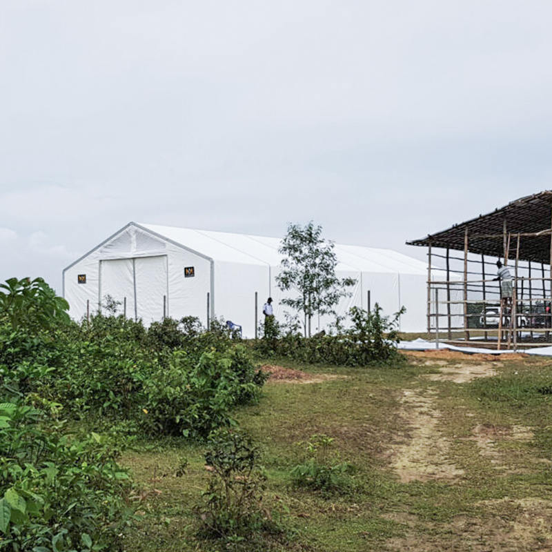 IFRC/ICRC/WFP/IOM standardní ohnivzdorné, UV odolné, stanové mobilní skladovací jednotky (MSU) 10x24m
