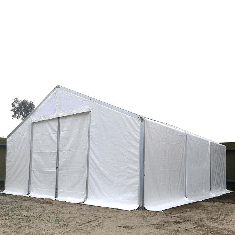 IFRC/ICRC/WFP/IOM standardní ohnivzdorné, UV odolné, stanové mobilní skladovací jednotky (MSU) 10x24m