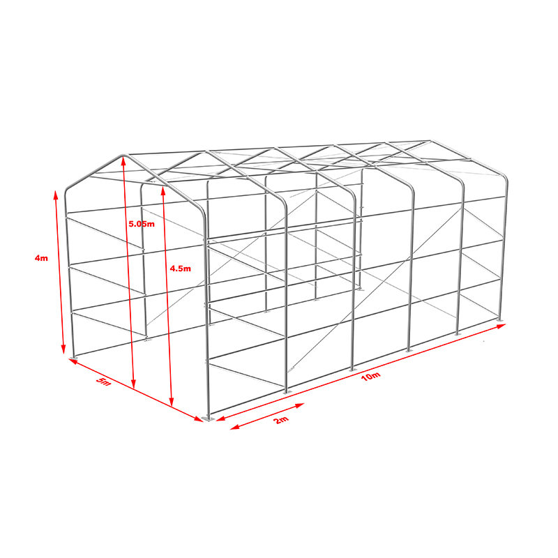 5X10 4m Sideheight Venkovní skladovací stan Flexibilní velká garáž