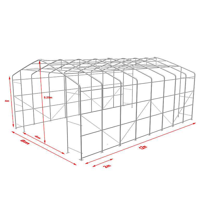 8X12 4m Sideheight Odolný proti UV záření Skladový stínící stan Sluneční přístřešek