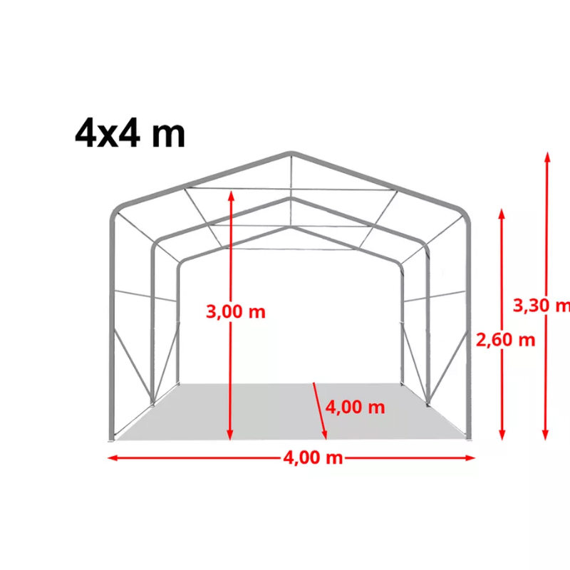 4x4m-2,6m pastvina stínící přístřešek Heavy Duty venkovní skladovací kůlna Corral Shelter