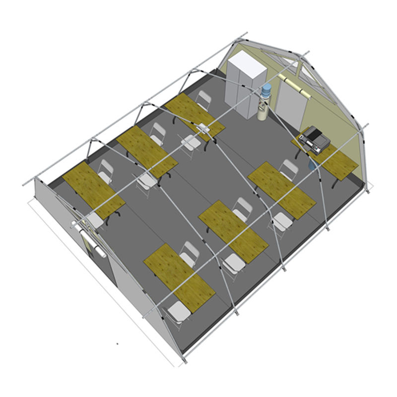 Standardní univerzální stan UNICEF 42 m² s integrovaným/odnímatelným stínícím krytem