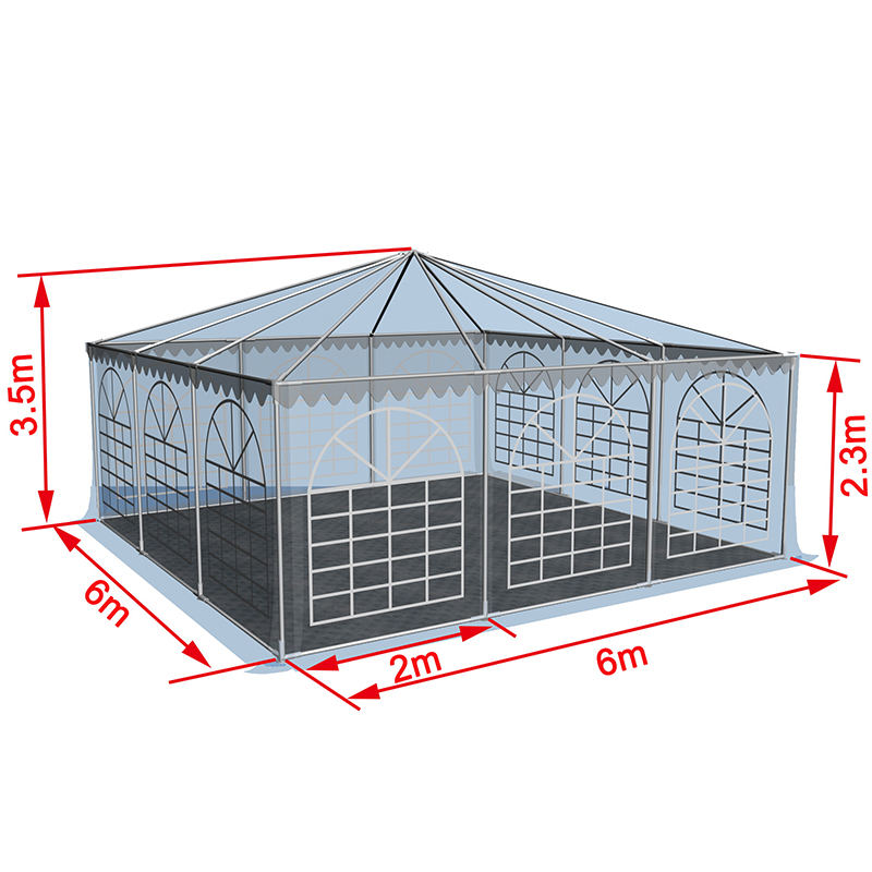 6x6-2,3m Pagoda Marquee PVC Pop Up Canopy stan