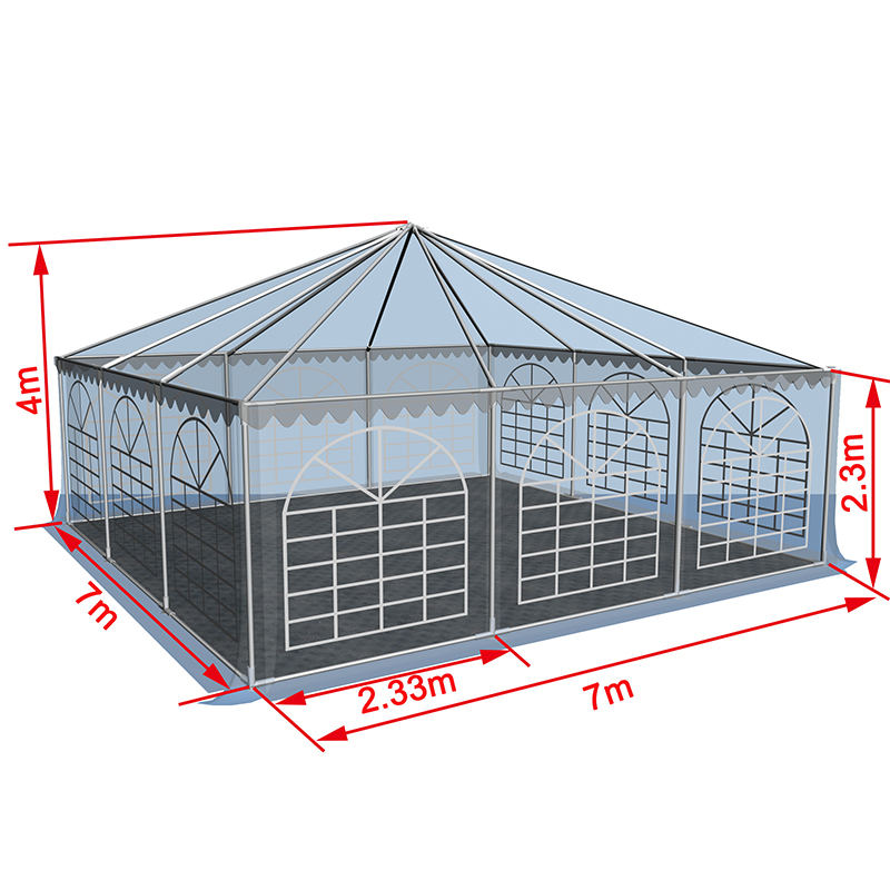 7x7-2,3m Heavy Duty Altán Pagoda Marquee Přenosný pavilonový stan