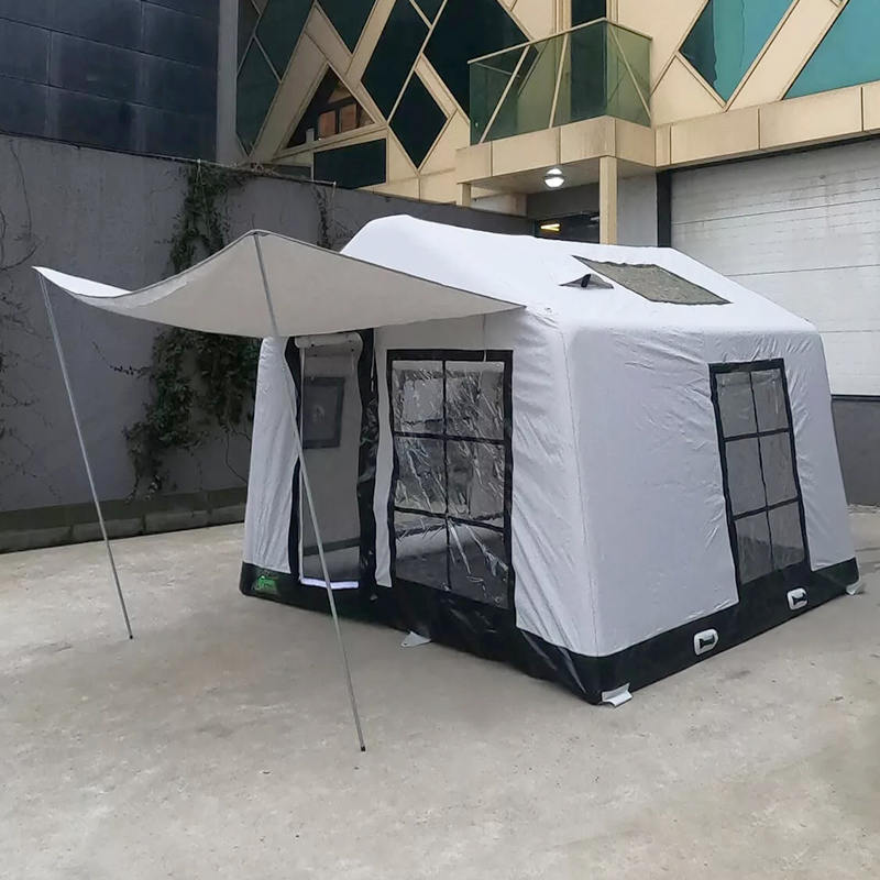 Ohnivzdorný a antibakteriální nafukovací kempingový stan Glamour pro 8-10 osob