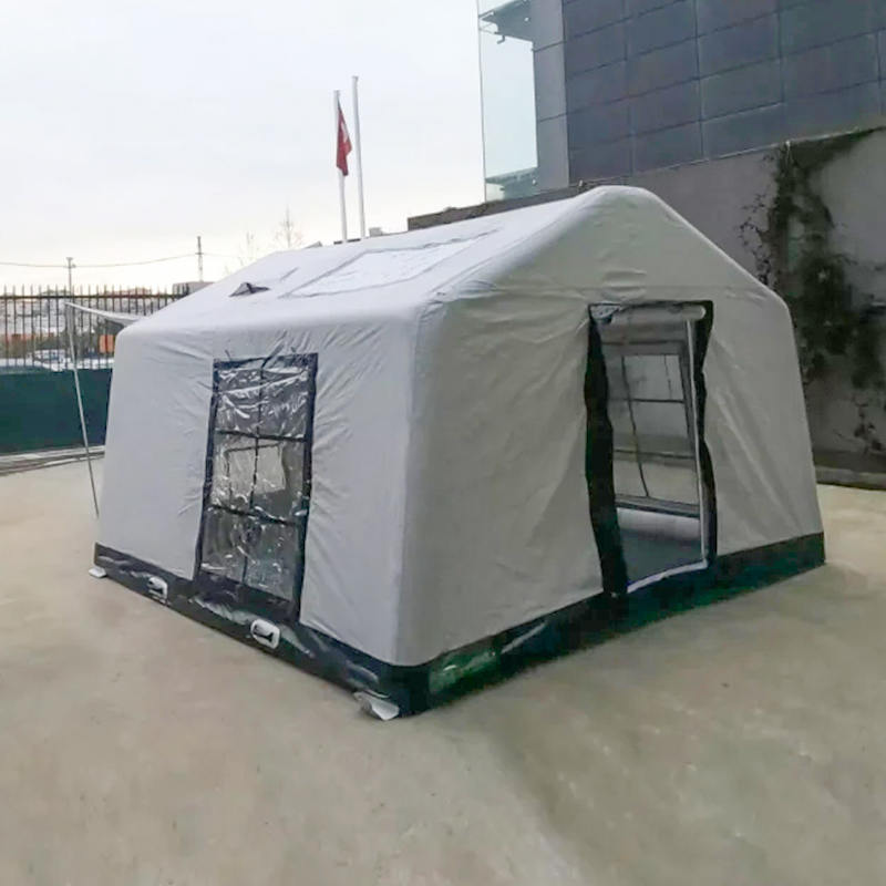 Ohnivzdorný a antibakteriální nafukovací kempingový stan Glamour pro 8-10 osob