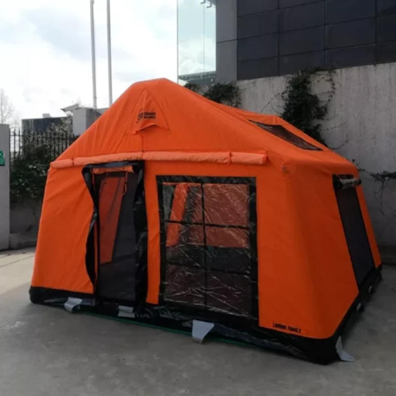 Ohnivzdorný a antibakteriální nafukovací kempingový stan Glamour pro 8-10 osob