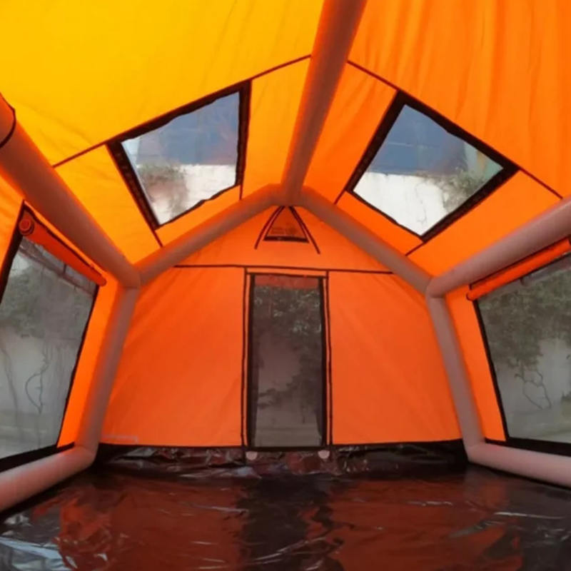 Ohnivzdorný a antibakteriální nafukovací kempingový stan Glamour pro 8-10 osob