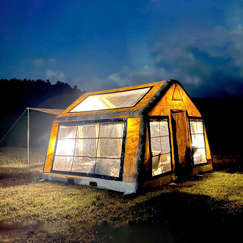 Čtyřsezónní panoramatický nafukovací kempingový stan pro 8-10 osob