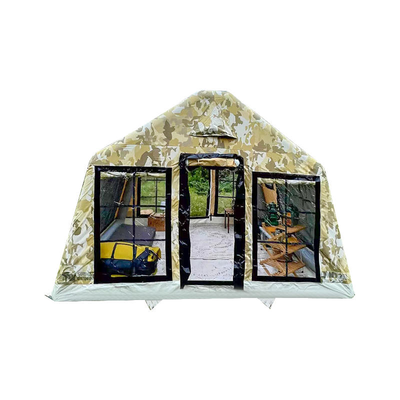 Čtyřsezónní panoramatický nafukovací kempingový stan pro 8-10 osob