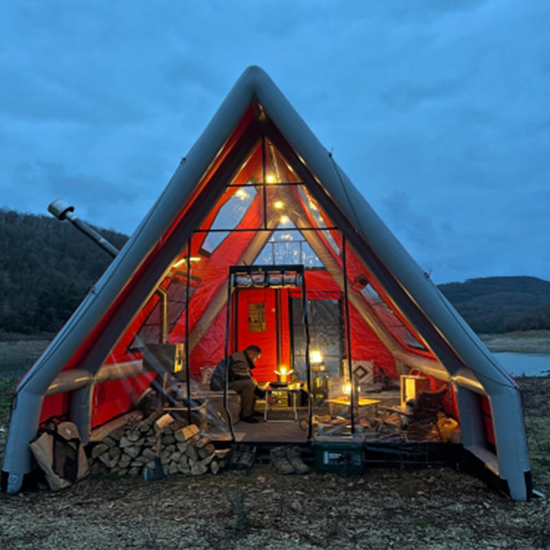 Čtyřsezónní vodotěsný nafukovací vzduchový stan pro 8-10 osob pro kempování